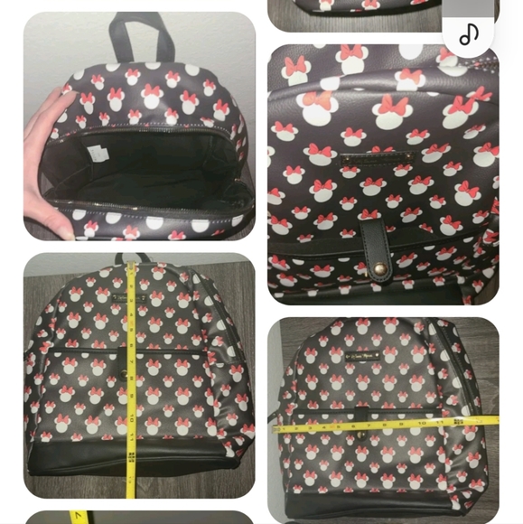 DISNEY MINNIE MOUSE LOGO LARGE BACKPACK BAG GREAT FOR TRAVEL SCHOOL AND MORE - Picture 2 of 13